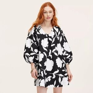 New Kate Spade x Target Size Medium Classic Rose Poplin Long Sleeve Mini Dress M